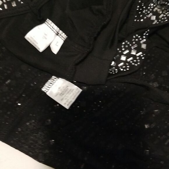 Rhinestones Jewel Elegant SpandexPartially linedCrystal embellished two P - Picture 15 of 15